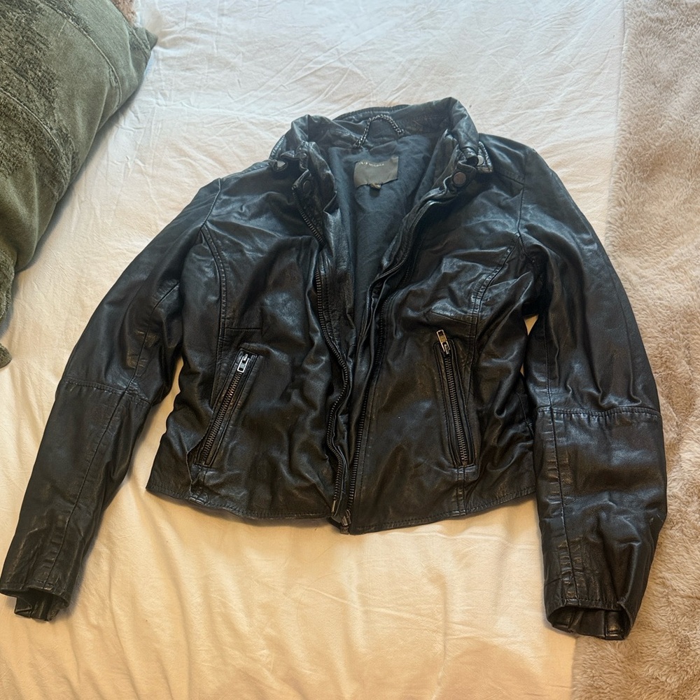 Muubaa Black Ombré Leather Jacket